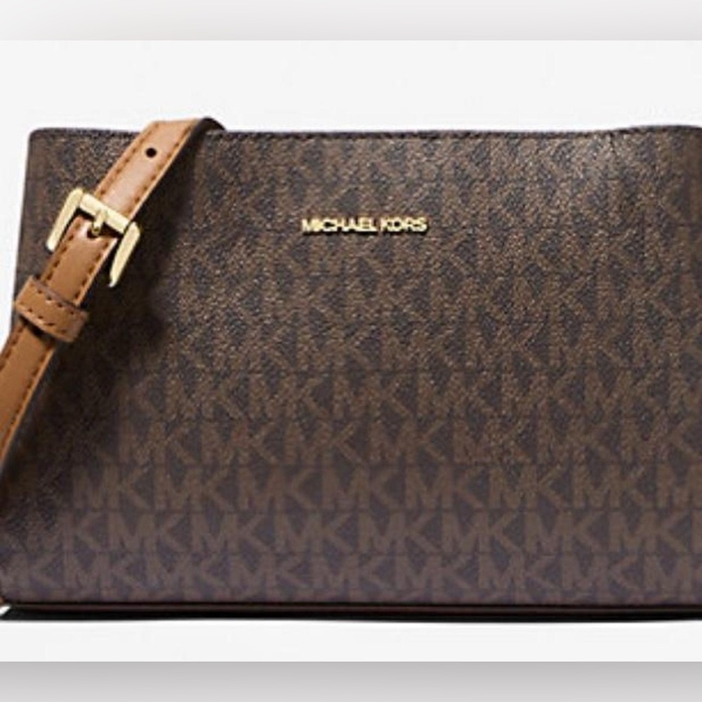 Michael Kors Brown Ruthie Logo Crossbody with Gold Hardware NWT - Picture 3 of 3